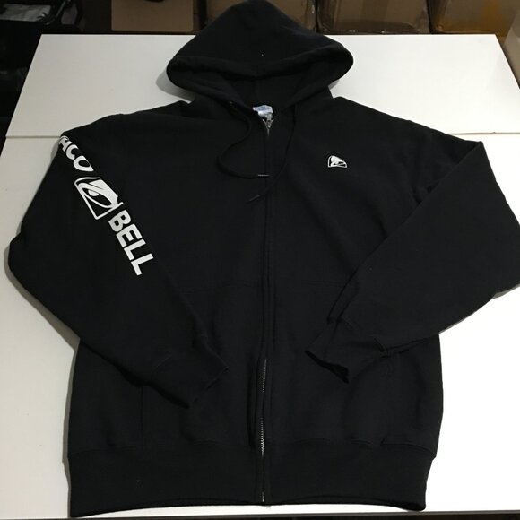 Taco Bell Black Full-Zip Hoodie Sweatshirt Jacket Men's Size Medium - Picture 1 of 10
